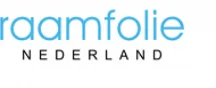 Logo van Raamfolie Nederland in lichtblauwe en grijze letters